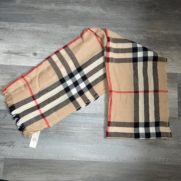 Burberry Accessories - BURBERRY CHECK FRINGE SCARF 200 x 45CM! CAN BE WORN AS A SCARF OR SHAWL!